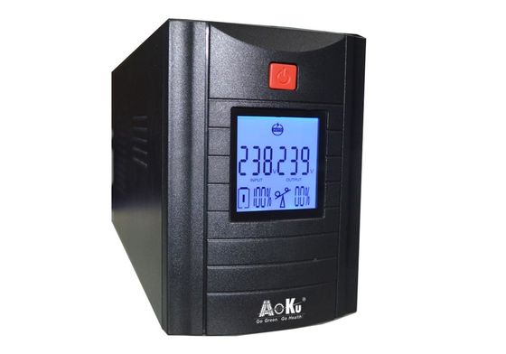 AoKu Offline UPS V-1500 1500VA شاشة LCD مع موجة الصينية المعدلة ، 110V ، 120V / 220V ، 230V ، 50Hz / 60Hz ، التحكم في وحدة المعالجة المركزية