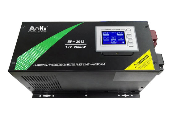 إنفرتر AoKu EP Series EP-2012، 12VDC، 2000W، موجة جيبية نقية مع شاحن