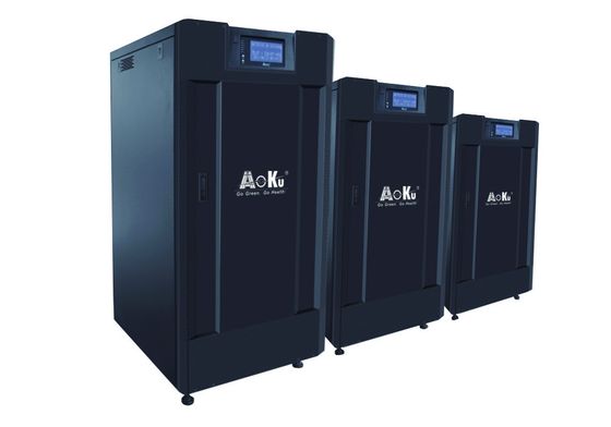 يو بي إس AoKu عبر الإنترنت بموجة جيبية نقية، مدخل ومخرج ثلاثي الأطوار، 208 فولت / 380 فولت، 50 هرتز / 60 هرتز، تحكم DSP