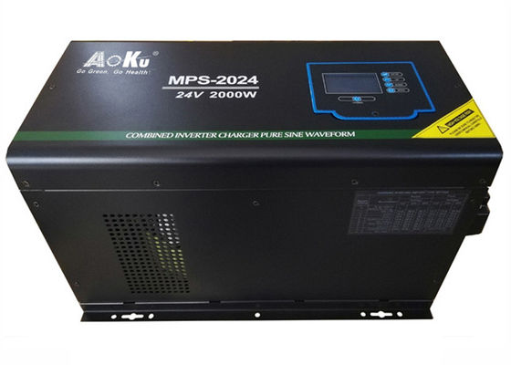 إنفرتر طاقة شمسية AoKu MPS-2024، 24VDC، 2000W، موجة جيبية نقية مع مدخل تيار متردد، خارج الشبكة