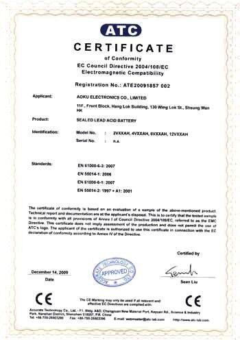 الصين AoKu Electronics Co., Limited الشهادات